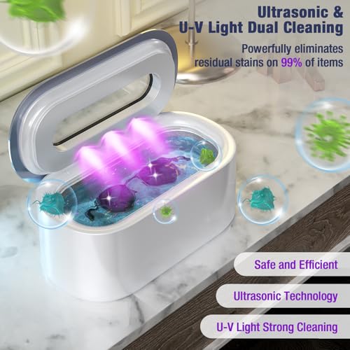 Ultrasonic Jewelry Cleaner, 48Khz 30W Portable with Digital Timer, 12OZ U475212