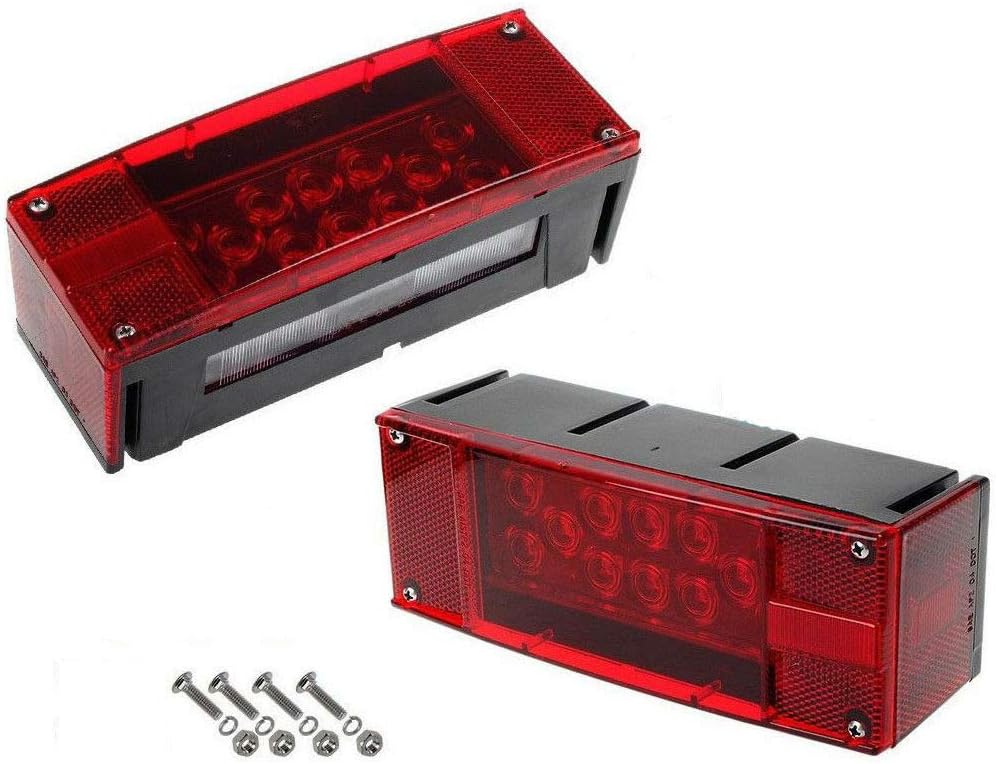 12V LED Submersible Rectangular Trailer Lights Kit E902