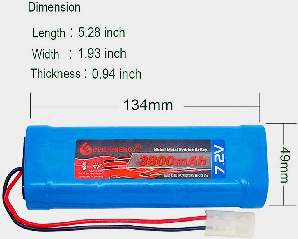 7.2V 3800mAh NiMH RC Battery with Tamiya Connector (1 Pack) N829077