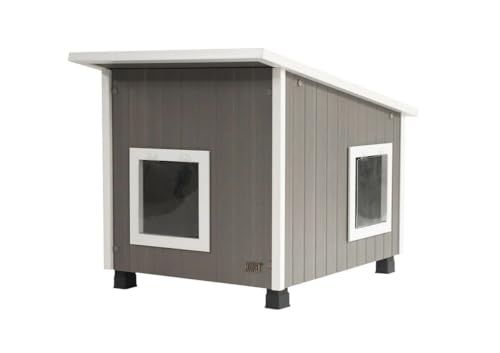 Outdoor Cat House with 2 Vinyl Door Flaps T6821