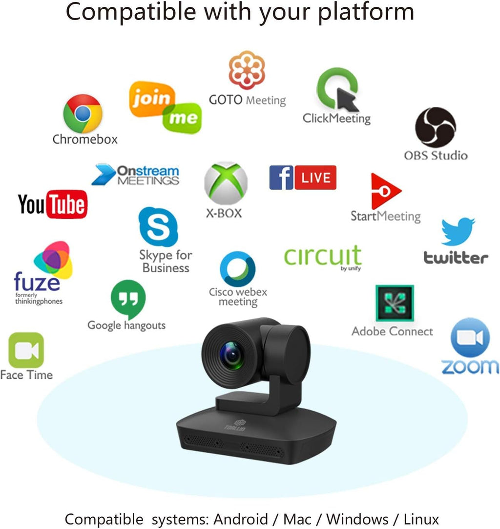 1080P PTZ Conference Room Camera with 4 Microphones Array J3073