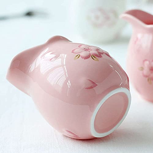Pink Ceramic Cream and Sugar Pot Set H7136