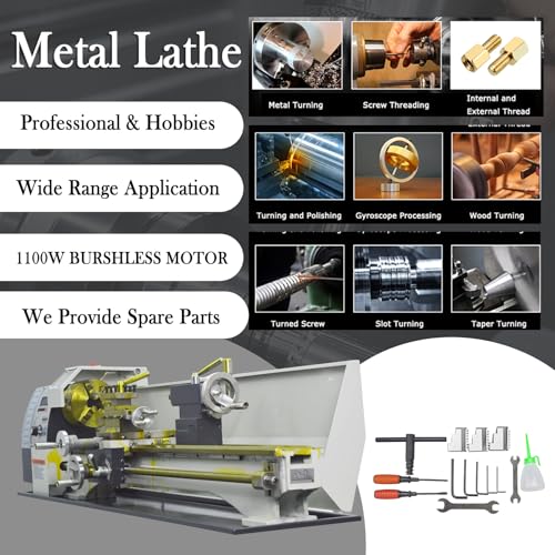 8"x32" Benchtop Metal Lathe Machine 1100W 50-2500RPM F330596