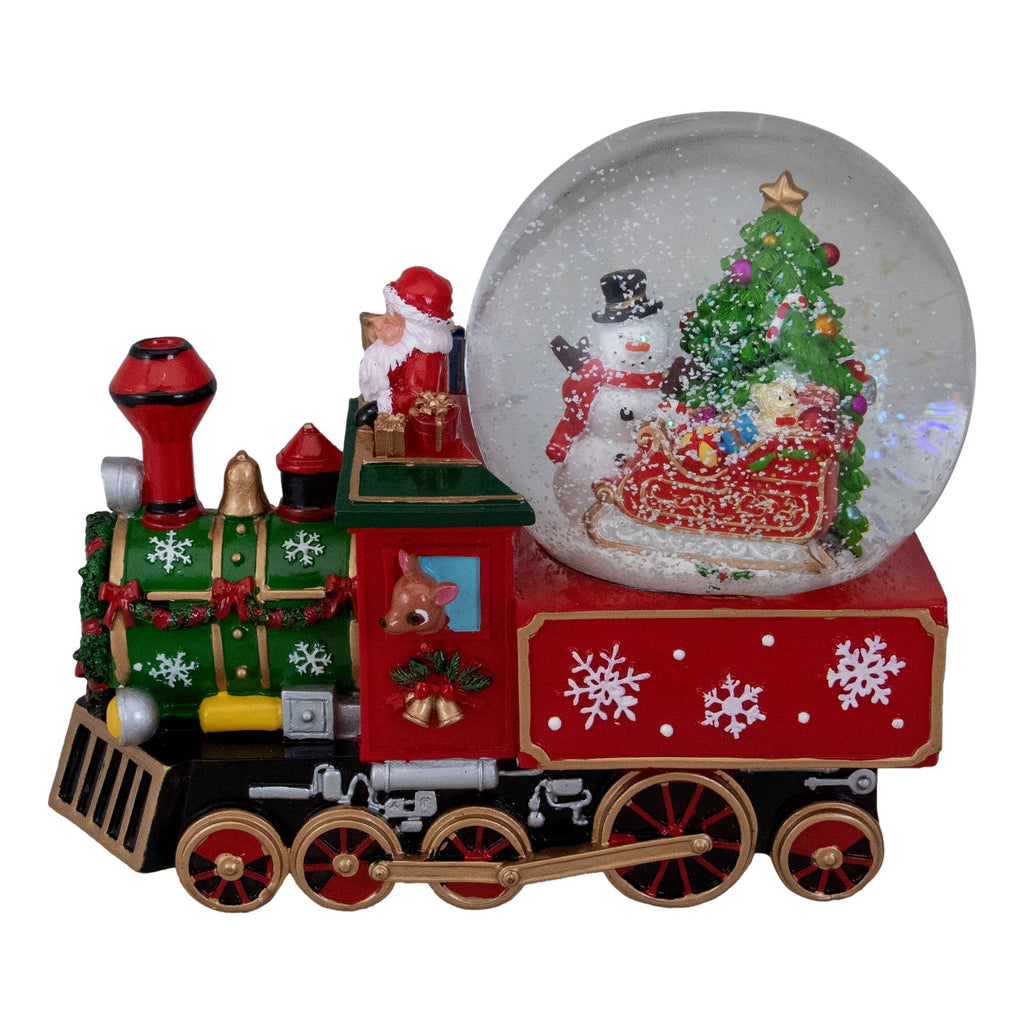 Green and Red Christmas Train Snow Globe L985258