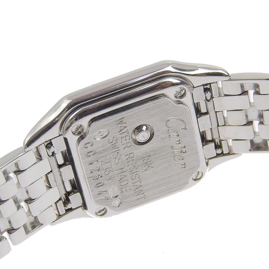 Pre-Owned Mini Panthère Diamond Bezel K18 White Gold Quartz Analog Display Silver Dial Watch S840143