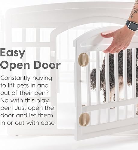 8-Panel 34" Black Foldable Dog Playpen U624180