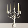 Vintage White Cast Iron 5 Arms Candlestick Holders 17Inch Tall L7609