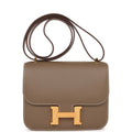 Etoupe Epsom Leather Shoulder Bag R789