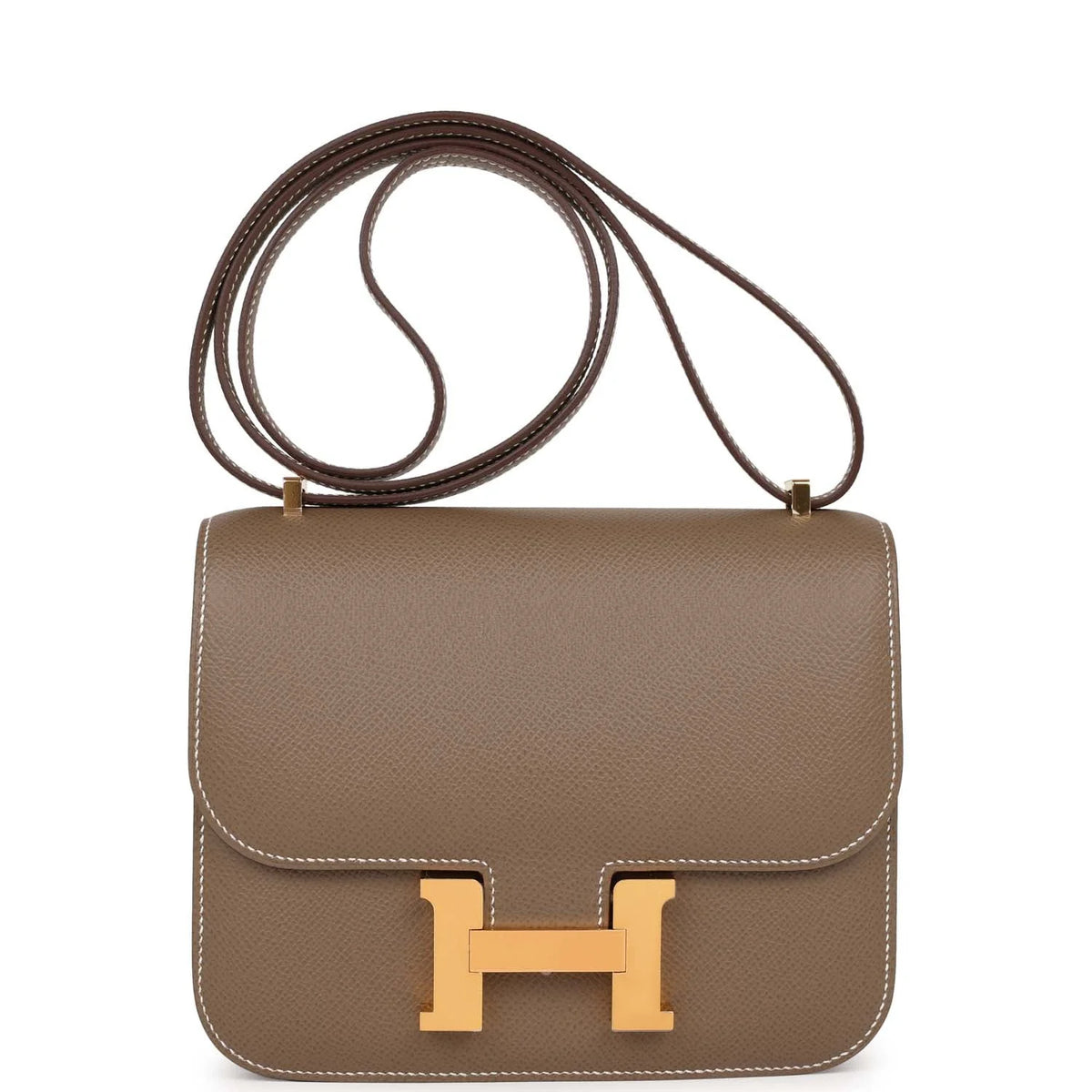 Etoupe Epsom Leather Shoulder Bag R789