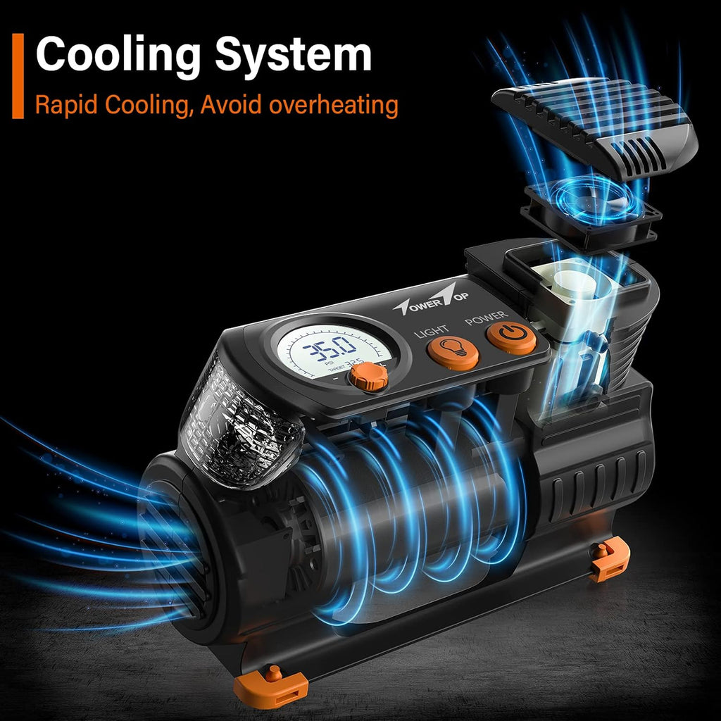 Portable 12V DC Air Compressor Tire Inflator 100PSI with Digital Pressure Gauge O1222