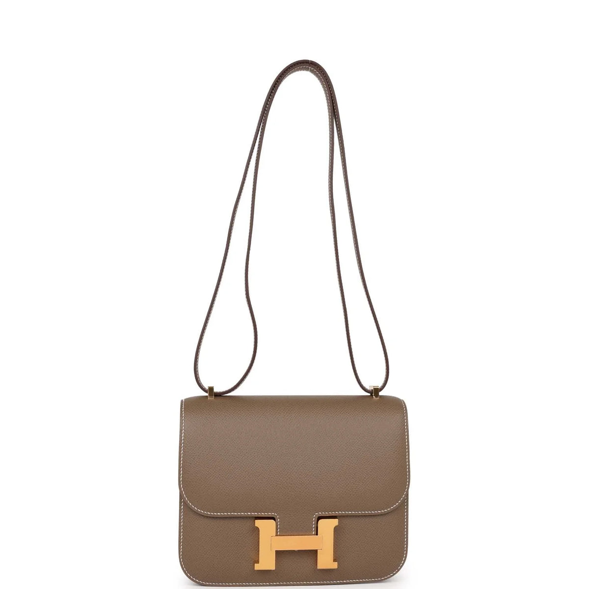Etoupe Epsom Leather Shoulder Bag R789