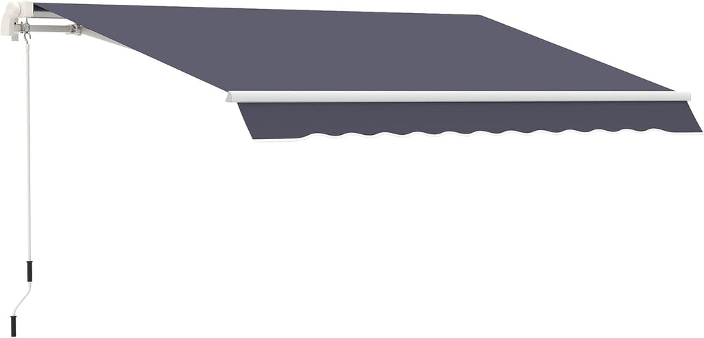 10' x 8' Manual Retractable Awning with UV Protection, Green X2074