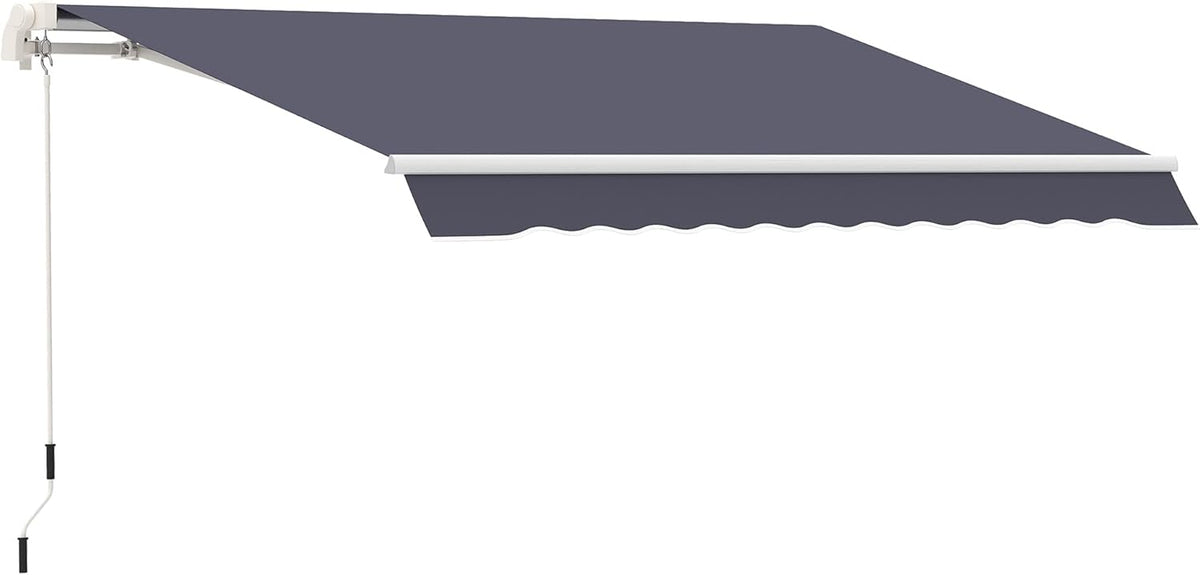 10' x 8' Manual Retractable Awning with UV Protection, Green X2074