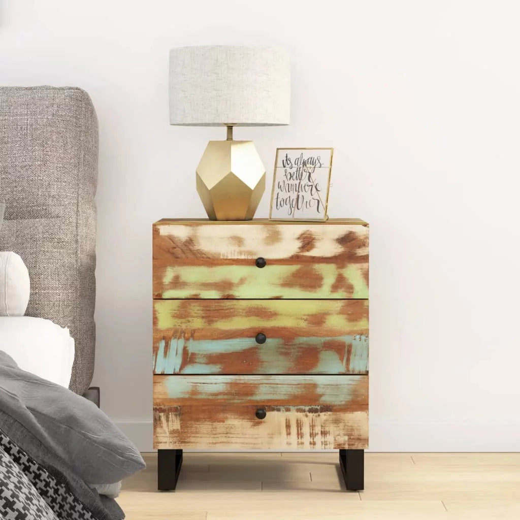 Solid Wood Reclaimed & Engineered Wood Bedside Cabinet E572