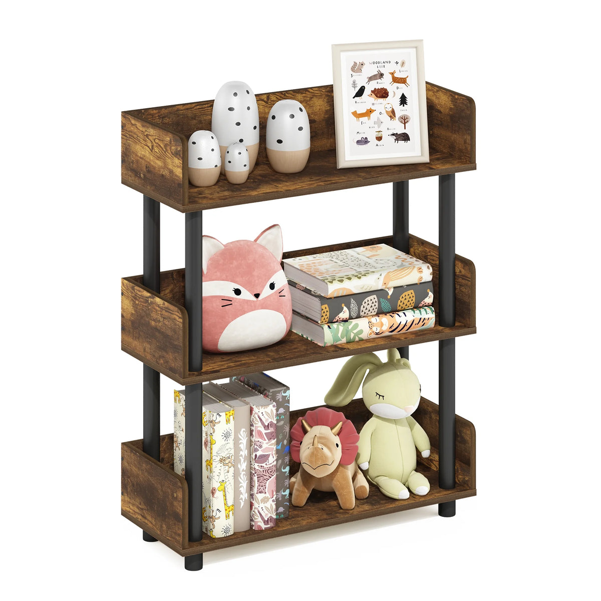 3-Tier Freestanding Display Rack Bookshelf C5723