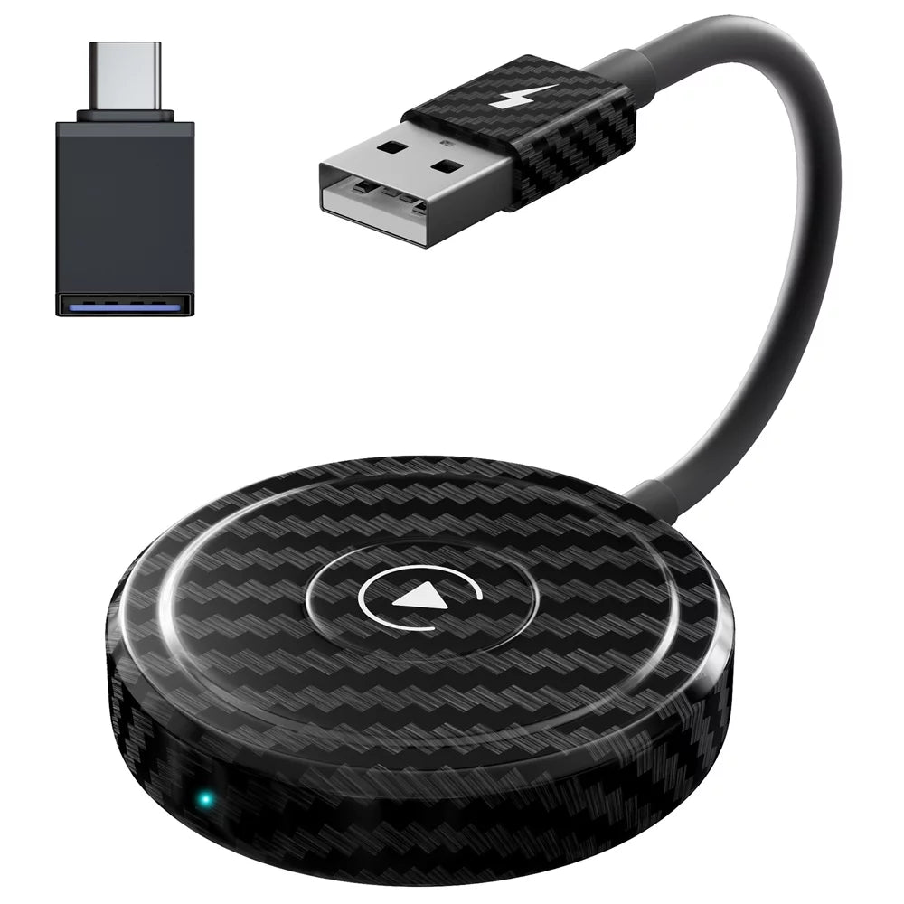 Car Adapter for Apple Cell Phone Carplay Wired to Wireless Smart Box L36578