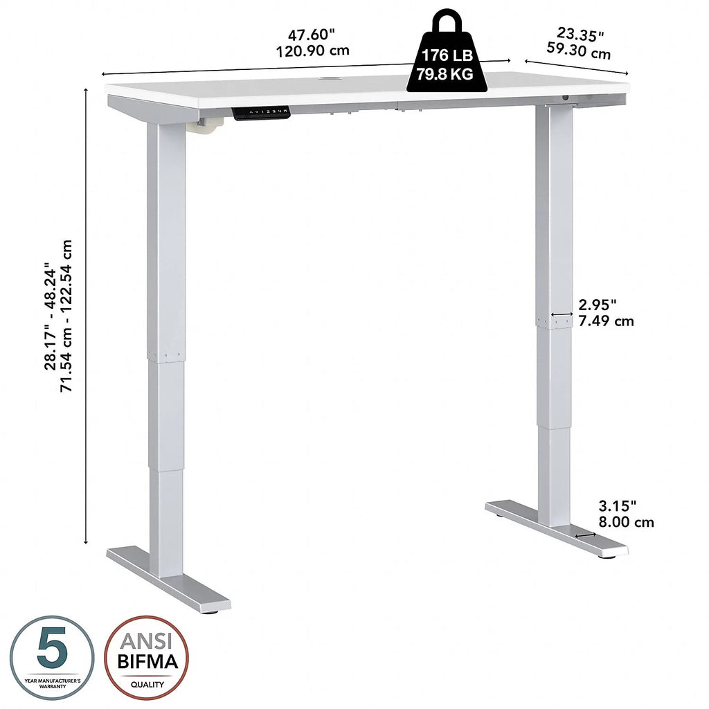 White Height Adjustable Desk H804