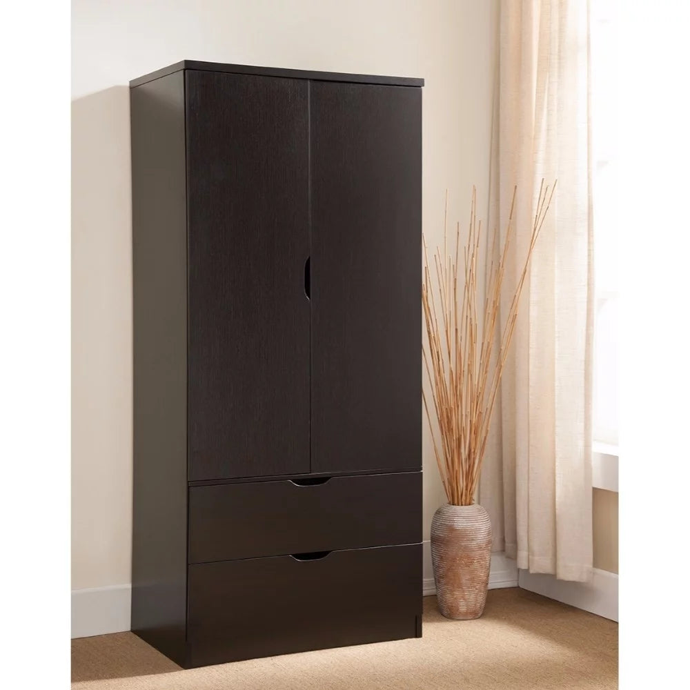 2 Door Wooden Wardrobe with Bottom Drawers J979164