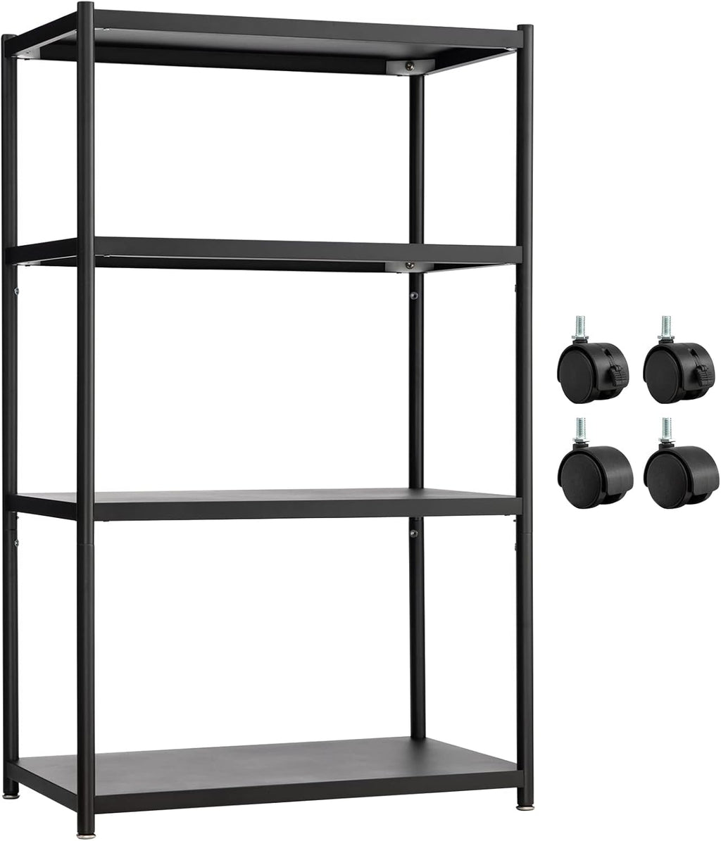 27.5 Inch 4 Tire Metal Wire Storage Shelf Black Utility Rack, Pack of 2 Q74614