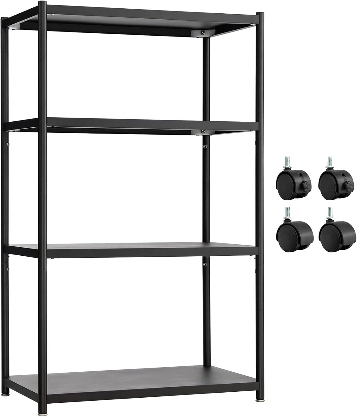 27.5 Inch 4 Tire Metal Wire Storage Shelf Black Utility Rack, Pack of 2 Q74614