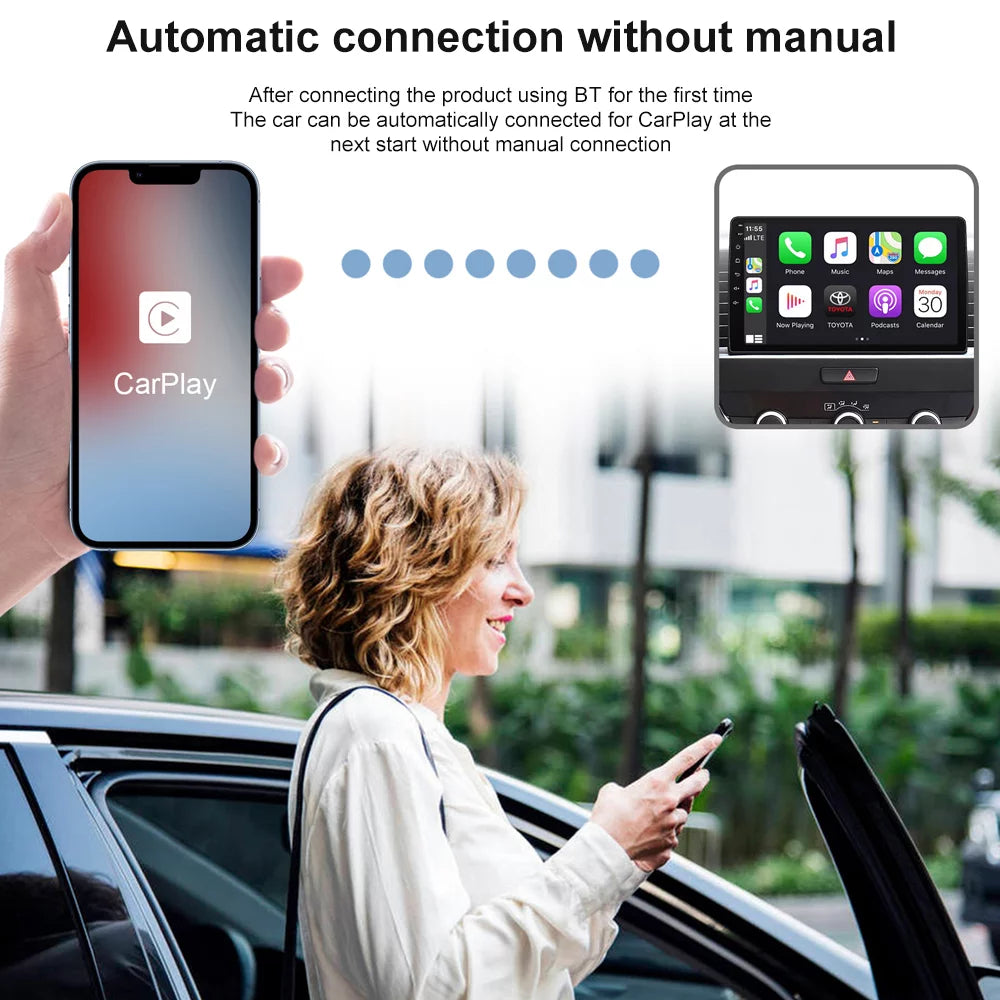 Car Adapter for Apple Cell Phone Carplay Wired to Wireless Smart Box L36578