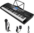 61 Key Keyboard Piano with LCD Display, 255 Sounds, Microphone, 3.5mm Audio Cable, 24 Demo Songs Y4451