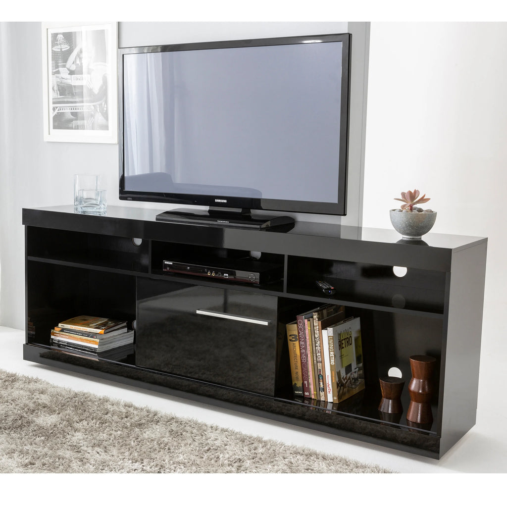 Black Wooden TV Stand with Sliding Door M72907