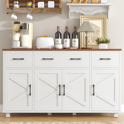 Blue Wood Buffet Cabinet with Drawers Q491