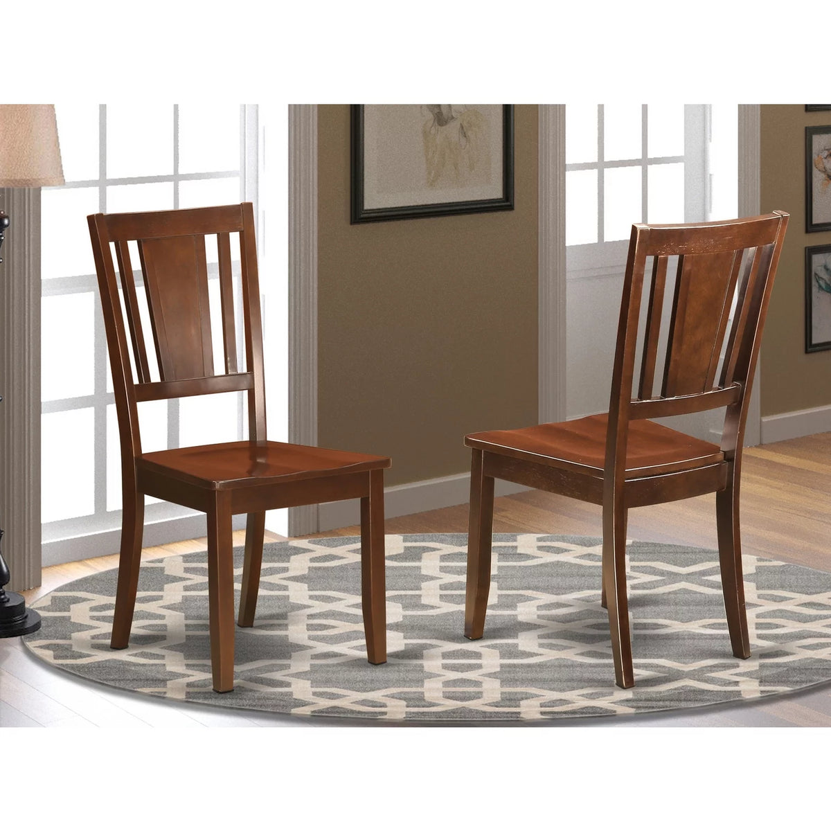 10" Mahogany Wood Dining Chairs Set of 2 H879