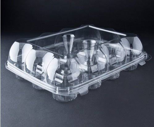 12-Compartment Clear Cupcake Container, 12-Pack J4463