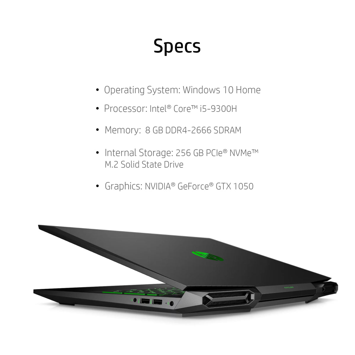 15.6" FHD Gaming Laptop, Intel Core i5, 8GB RAM, 256GB SSD, Shadow Black E922160