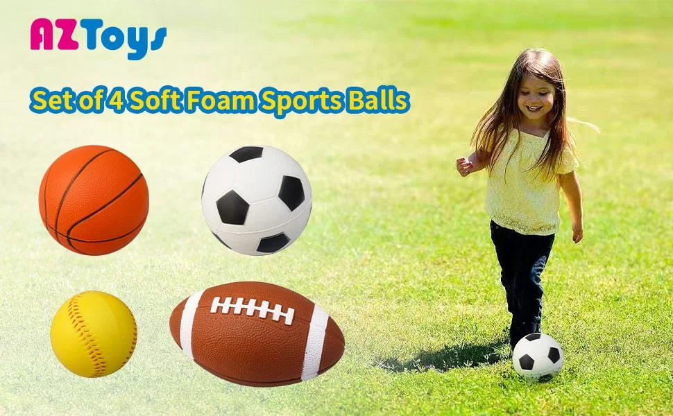 Set of 4 Soft Foam Sports Balls T769