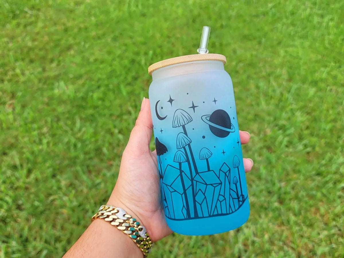 16 oz Mushroom Beer Can Glass C996