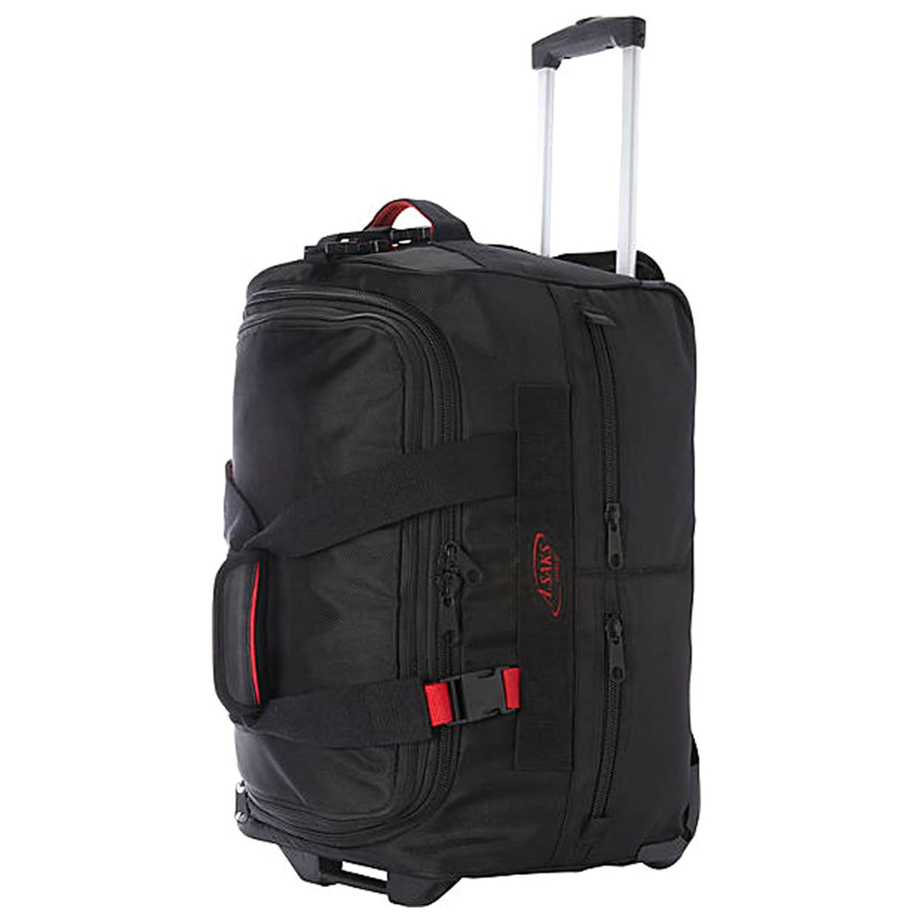 Black/Red Expandable Carry-On Trolley Duffel P196313