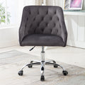 Dark Gray Velvet Swivel Accent Chair with Wheels X27122