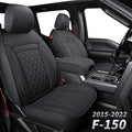 Black Faux Leather Seat Covers Front Set 2pcs W670062