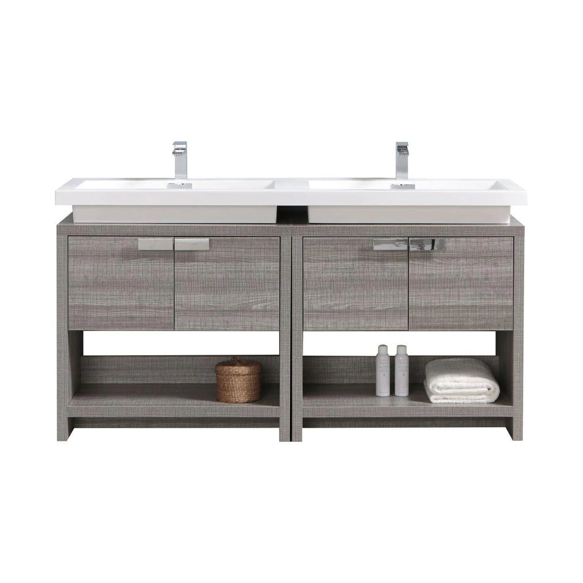 63 in. Ash Gray Bathroom Vanity U279