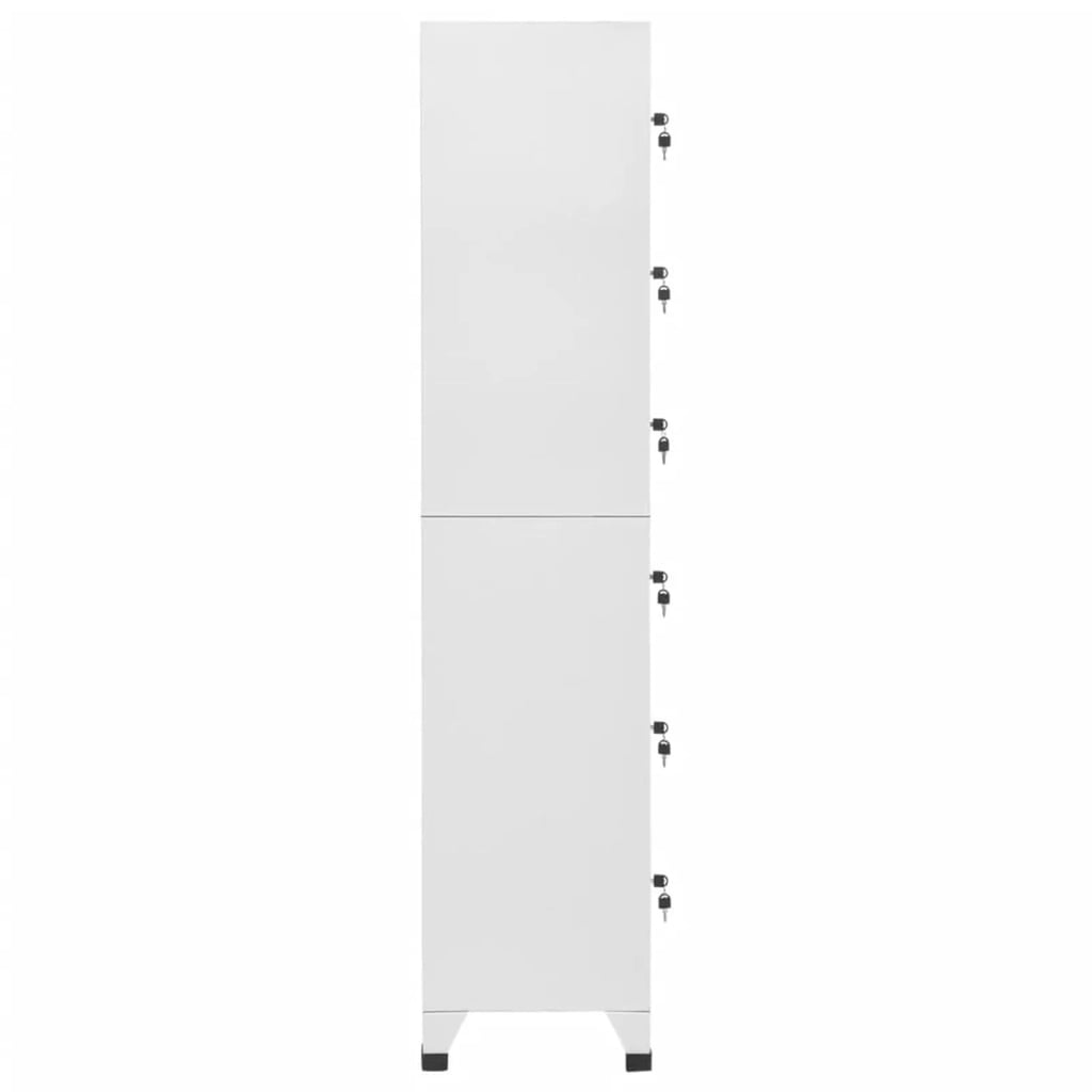 Light Gray Steel Locker Cabinet with 6 Lockable Doors N13977