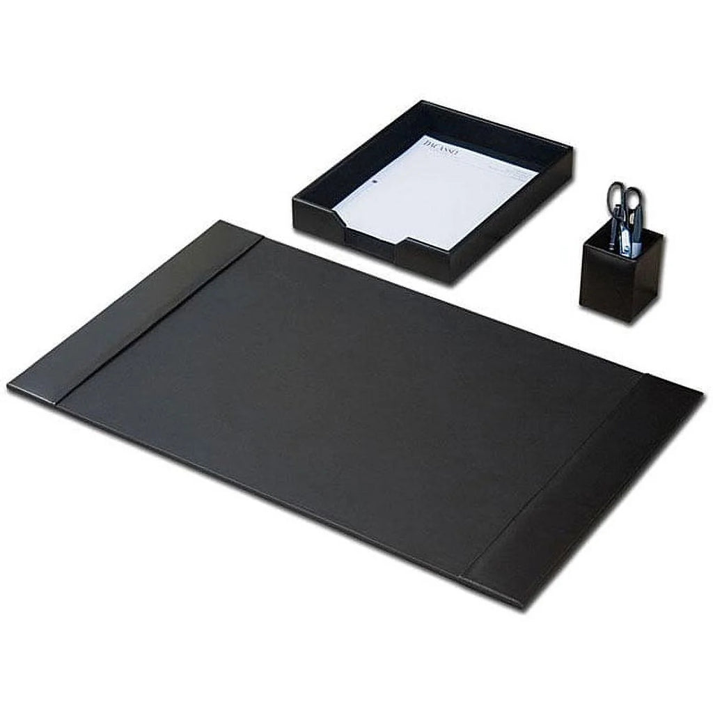 Dark Brown Bonded Leather 3-Piece Desk Set J69883