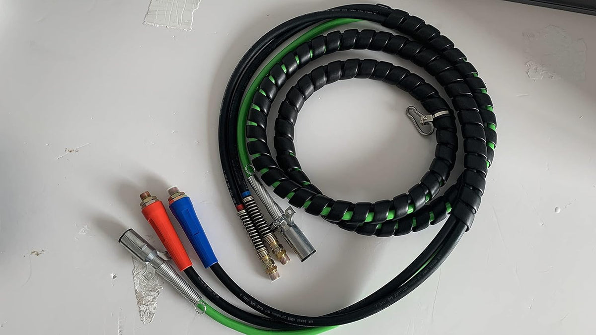 12 Ft 3-in-One Rubber Wrap Set Air Hose Electrical Cable Wrap D7423