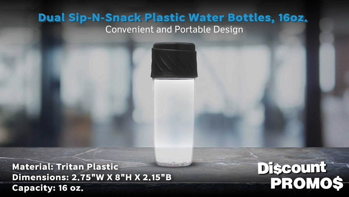 Black 16 oz Plastic Water Bottles Set of 10 Z930