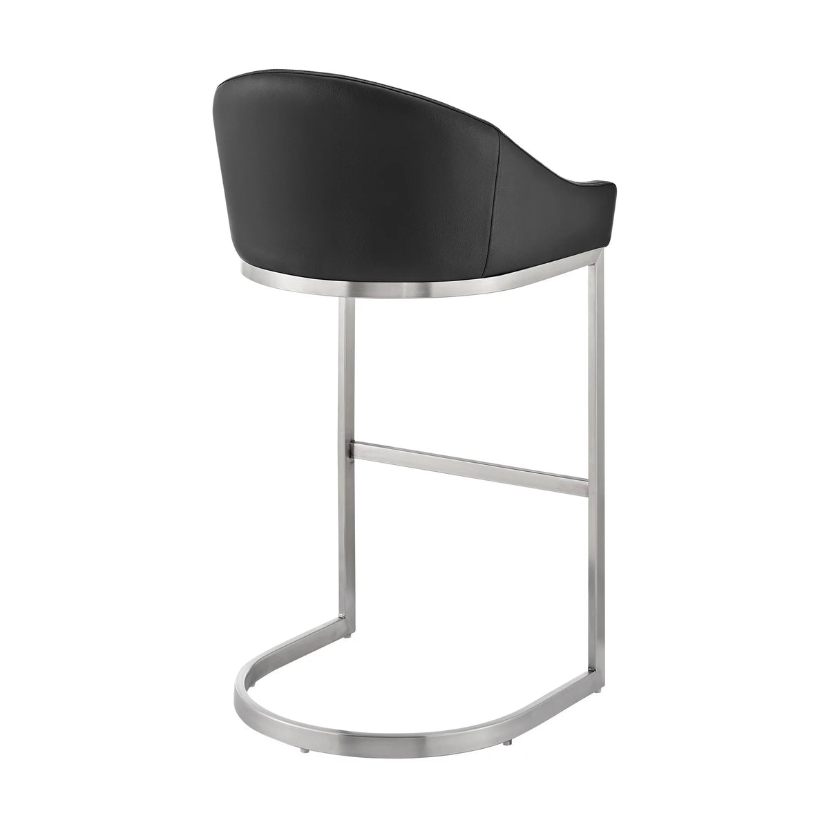 24 Inch Black Faux Leather Counter Stool Y26637