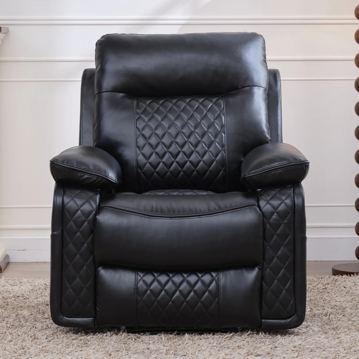 Black PU Leather Recliner Chair A8084
