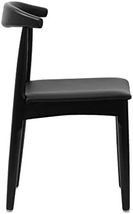 Black Italian Leather Elbow Chair S21580