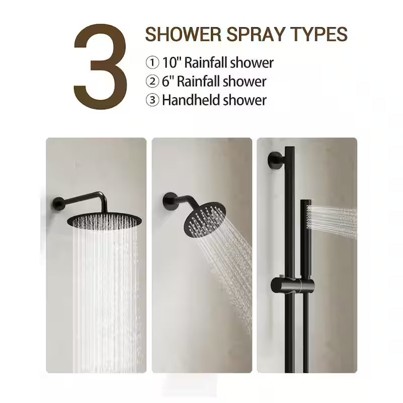 Wall Mounted Dual Shower Head and Handheld Shower Head 2.5 GPM Matte Black E907719
