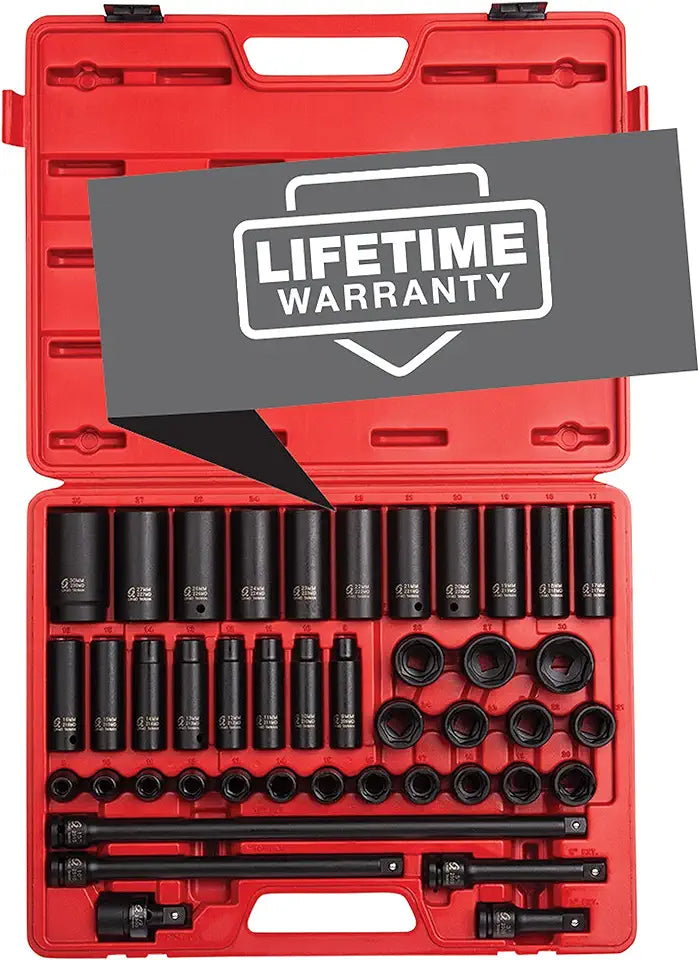 1/2" Drive 43 Piece Metric Impact Socket Set Cr-Mo Alloy Steel F48936