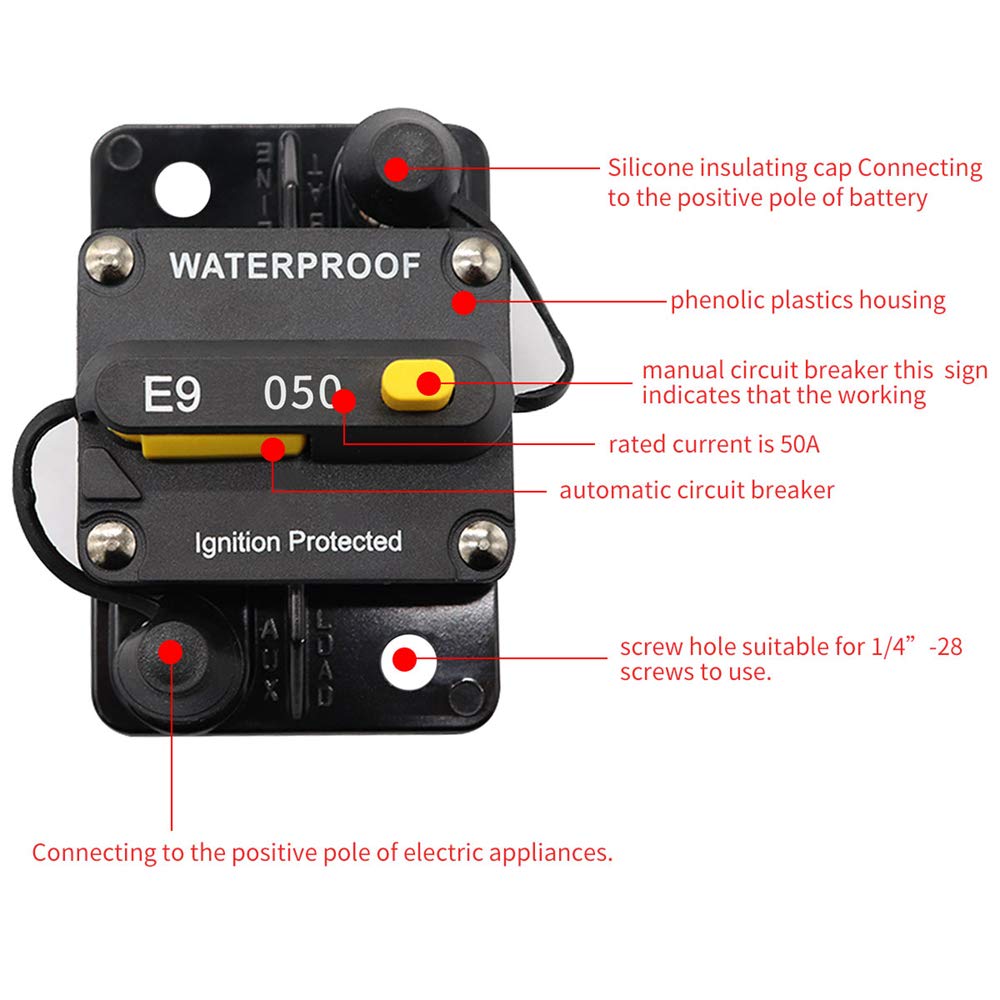 50 amp 12V - 72V DC Circuit Breaker D82426
