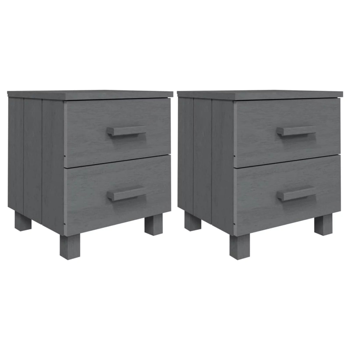 2 Piece Pine Wood Bedside Cabinets with Storage Drawers Y6971