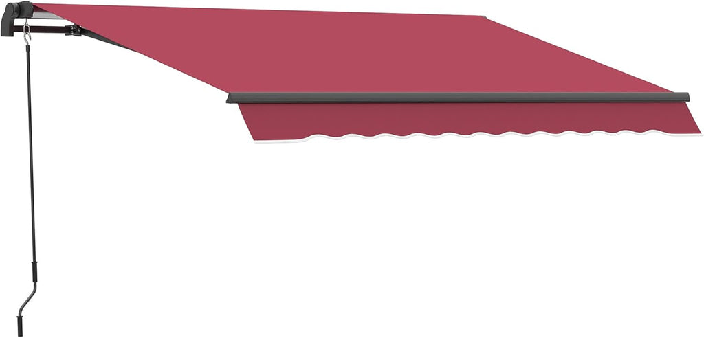 10' x 8' Manual Retractable Awning with UV Protection, Green X2074