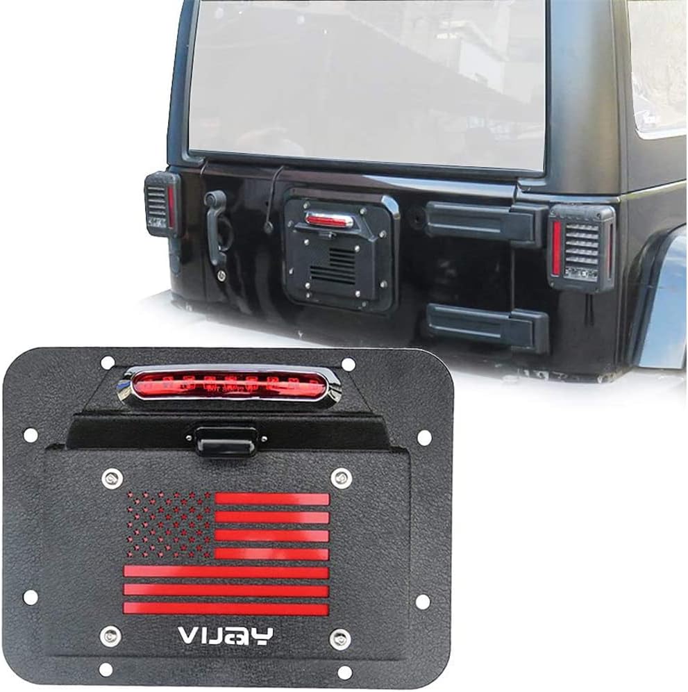 Spare Tire Delete License Plate Relocation with Plate Light and Third Brake Light Pack of 2 U637